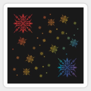 Colourful snow flake pattern Sticker